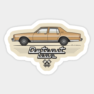 Detroit Iron Gold Sticker